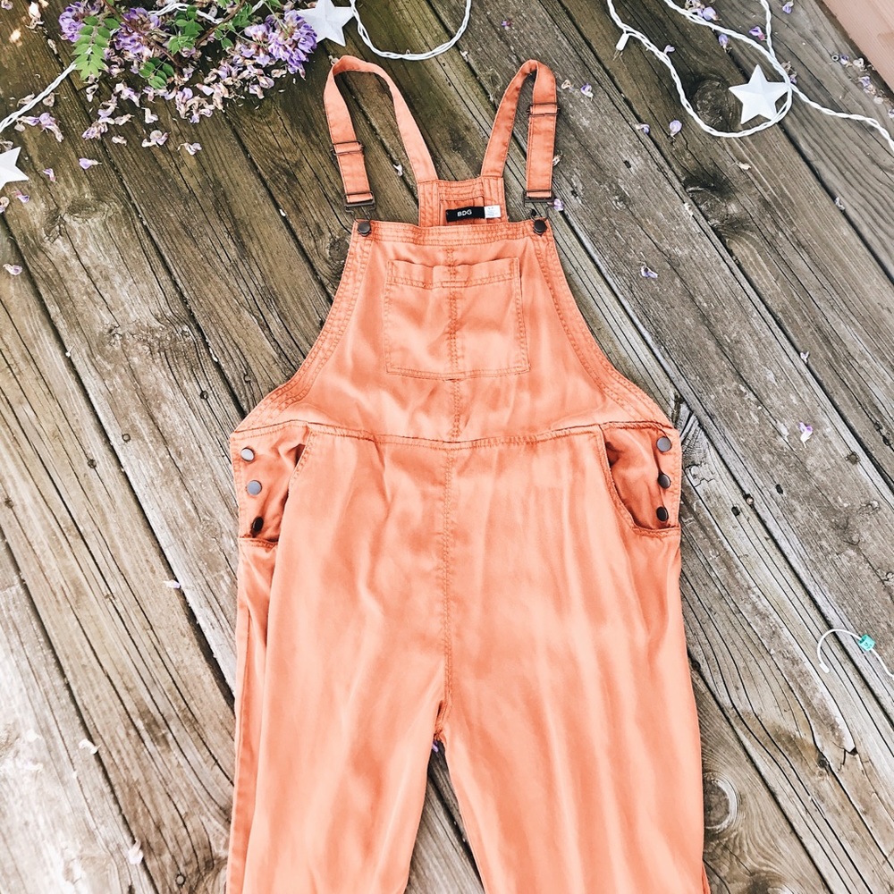 Rustic brown urban outfitters long overalls!